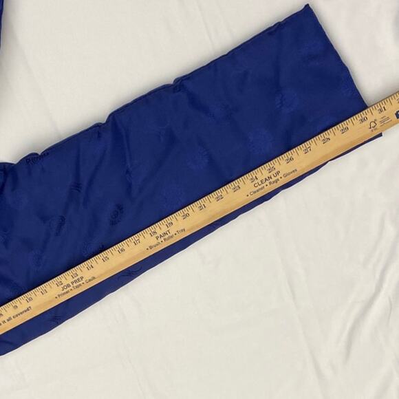 Vintage Blue Kimono Brocade Oriental Puffer Coat Smoking Jacket XL Chinese - Picture 8 of 15